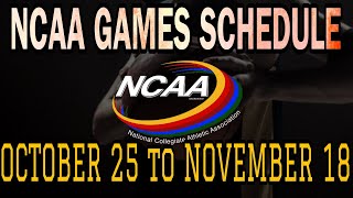 🔴 NCAA GAMES SCHEDULE  OCTOBER 25 to NOVEMBER 18 2023  NCAA MENS BASKETBALL [upl. by Mulligan]