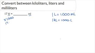 Convert between kiloliters liters and milliliters [upl. by Berkow992]