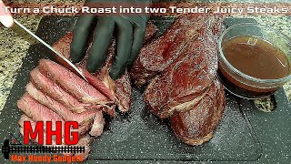 Turn a Chuck Roast into two Tender Juicy Steaks Dry Brine and Reverse Seared [upl. by Cantone616]