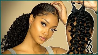 LIFE CHANGING Sleek Ponytail with Extensions Hack on Type 4 Natural Hair [upl. by Limhaj134]