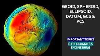 GEOID SPHEROID ELLIPSOID DATUM COORDINATE SYSTEM GCS  PCS AND UTM geomaticsengineering gate [upl. by Eatnod]