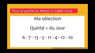 pronostic quinte du jour turfoo PRONOSTIC PMU QUINTÉ  DU JOUR MARDI 02 JUILLET 2024 [upl. by Nylidam]