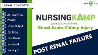 POST RENAL FAILURE Nursing KAMP 2020 Acute Kidney Injury [upl. by Madelyn]