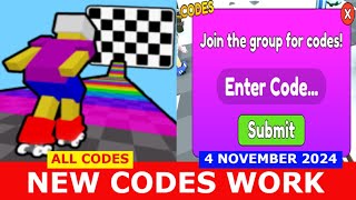 NEW CODES NOVEMBER 4 2024 Roller Race Simulator ROBLOX  ALL CODES [upl. by Ahsikin]