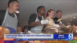 Laugh Factory serves up laughs and Thanksgiving meals for annual celebration [upl. by Yhtak160]