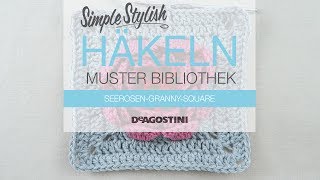 Simple Stylish HäkelTutorial Muster 85 SeerosenGrannySquare [upl. by Gnoc]