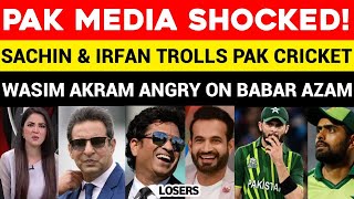 Sachin Tendulakar amp Irfan Pathan Trolls Pak Team After Defeat  Wasim Akram Angry On Babar Azam [upl. by Noletta]