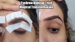 Easy Tips To Get Perfectly Shaped Eyebrows At Home  Tape eyebrows [upl. by Repsihw248]