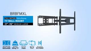 Crest Full Motion Wall Mount  Extra Strong L  BRBFMXL [upl. by Dray136]