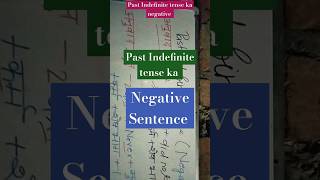 Past Indefinite tense ka Negative Sentence short viralvideo viralshort [upl. by Swords]