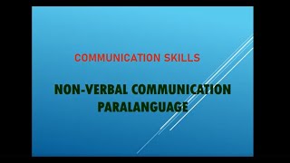 NonVerbal Communication Paralanguage [upl. by Quarta]