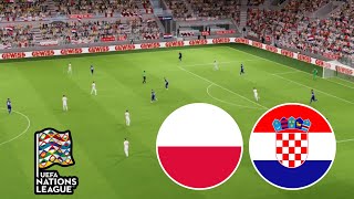 Poland vs Croatia 33  UEFA Nations League 2024  Match Highlights  Video Game Simulation [upl. by Deeas173]