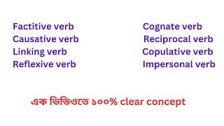 Factitive Verb  Causative Verb  Cognate Verb  Copulative Verb  Linking Verb  Reflexive Verb [upl. by Golter]