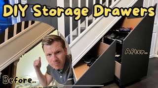 DIY Under Stairs Storage Drawers [upl. by Rehttam]