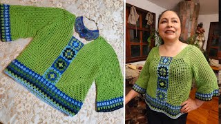 Busa de verano quotLauraquot Fácil a crochet tutorial [upl. by Araiek]