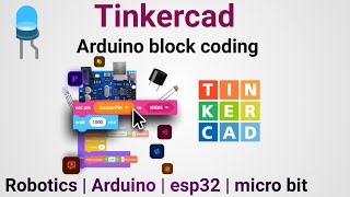 Arduino block coding in tinkercad  RGB LED light [upl. by Warenne295]