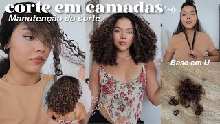 Cortando o cabelo sozinha  sem tirar o comprimento manutenção corte em camadas base em U ˙•✧༅ [upl. by Coppola]