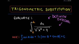 ❖ Trigonometric Substitution  Definite Integral ❖ [upl. by Naawaj]