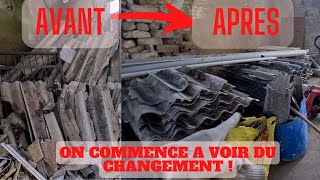 EP06 ENORME AVANCEE DU CHANTIER DES TONNES DAMIANTE RENOVATION TRAVAUX MAISON EN RUINE [upl. by Knarf6]