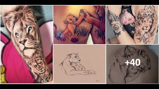 29 Tatuajes de Leonas y Leones protegiendo a sus Cachorros Madre Hijo [upl. by Ahsienek90]