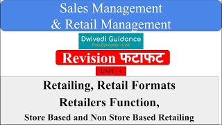 Retailing  Type of Retail Store  Retailers Function  Sales and Retail Management [upl. by Hairahs]