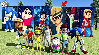 GTA 5  Franklin Shinchan ShivaDoraemon and Little Shingam Epic Unboxing Gifts in GTA 5 [upl. by Aicissej]