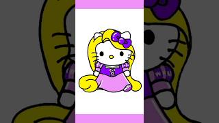 Drawing Hello Kitty as Rapunzel From Memory [upl. by Fairleigh323]