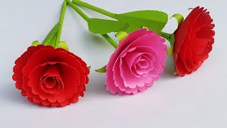 DIY Easy Paper Flower Sticks  Making Beautiful Stick Paper Flowers Step by Step Tutorial [upl. by Ddarb]