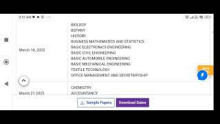 12th standard board exam time table 2024 to 25 [upl. by Sylvester]