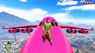 GTA 5 PINK CARGO PLANE  GTA Extreme Jet Stunts  Cargo Plane on GTA 5 Online [upl. by Cired]