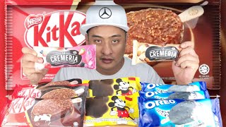 NEW KITKAT ICE CREAM  MICKEY MOUSE amp OREO AISKRIM  MUKBANG MALAYSIA [upl. by Mccormac]