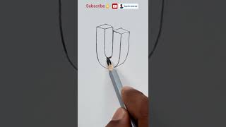 3dletterdrawing quotUquot letter drawing with pencil [upl. by Kappel]