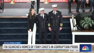 FBI searches home of FDNY chiefs in corruption investigation  NBC New York [upl. by Sevein735]