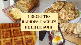 4 Recettes économiques et RAPIDES pour le Soir recettesrapides [upl. by Igic]