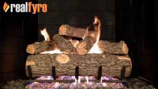 Peterson Real Fyre Golden Oak Designer Plus Log Set Shown With the G45 Burner [upl. by Ylurt630]