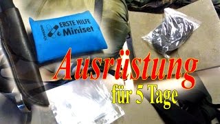 Bushcraft amp Outdoor Ausrüstung  Rucksack packen für 5 Tage  HD [upl. by Alleira]