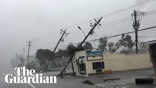 Dashcam footage shows storm pounding Floridas coast before Hurricane Miltons arrival [upl. by Swithbart]