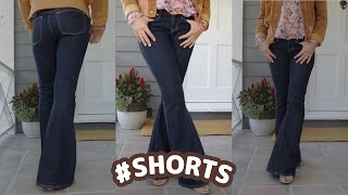 DIY NOSEW Bell Bottom Jeans Easy Hack  DIY with Orly Shani shorts [upl. by Zurek708]