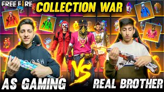 As Gaming Vs Real Brother Bundle Collection Versus 😍  Who’s Collection Is Best Garena Free Fire [upl. by Bartram]