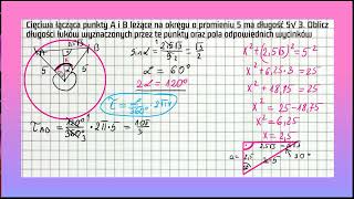 PLANIMETRIA od podstaw powtórka do matury koło  zadanie 4 [upl. by Hanshaw505]