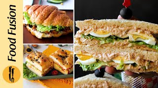 3 Easy Mayo Sandwich Chicken Veg and Potato Recipes By Food Fusion [upl. by Alithia]