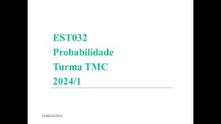 Aula ao vivo  EST032  Turma TMC  25062024 [upl. by Terti]