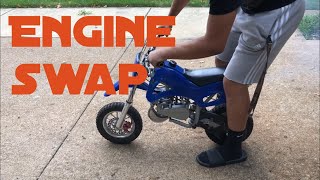 49cc coolster Dirtbike engine swap [upl. by Enneirdna]