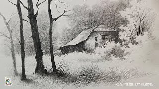 Nature Art with Pencil sketch and shading [upl. by Aihsakal613]