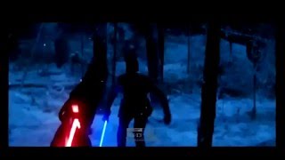 Finn vs Kylo Ren Saber Fight 1  The Force Awakens [upl. by Hunfredo]