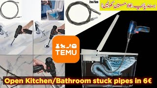 Open your Kitchen Bathroom stuck pipes in 6€  Temu Item  Pipeline Device Toilet Dredging Tool [upl. by Novahc]