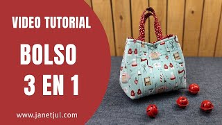 Tutorial Bolso 3 en 1 ¡te encantará 😍 [upl. by Htebazileyram]