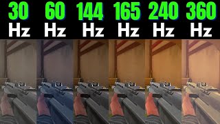 valorant 30hz vs 60hz vs 144hz vs 165hz vs 240hz vs 360hz [upl. by Cariotta842]