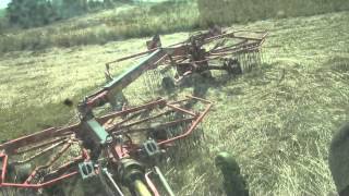 Making windrows using a Kuhn GA 7922 at Bussjödal 2012 pt 2 [upl. by Shelba]