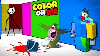 OGGY AND JACK PLAYING COLOR OR DIE IN ROBLOX [upl. by Hterrag]